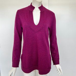 Tory Burch Lizzie Tunic Sweater Magenta/Fuschia SZ M